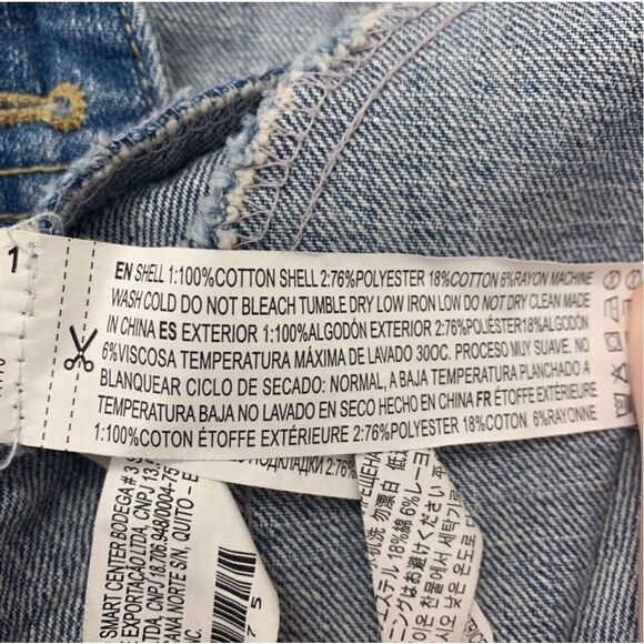 Life In Progress Forever 21 Mixed Media Gray Hooded Denim Jean Jacket XS - Picture 7 of 10